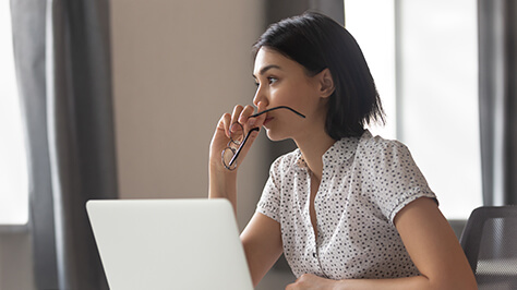 Worried looking HR director